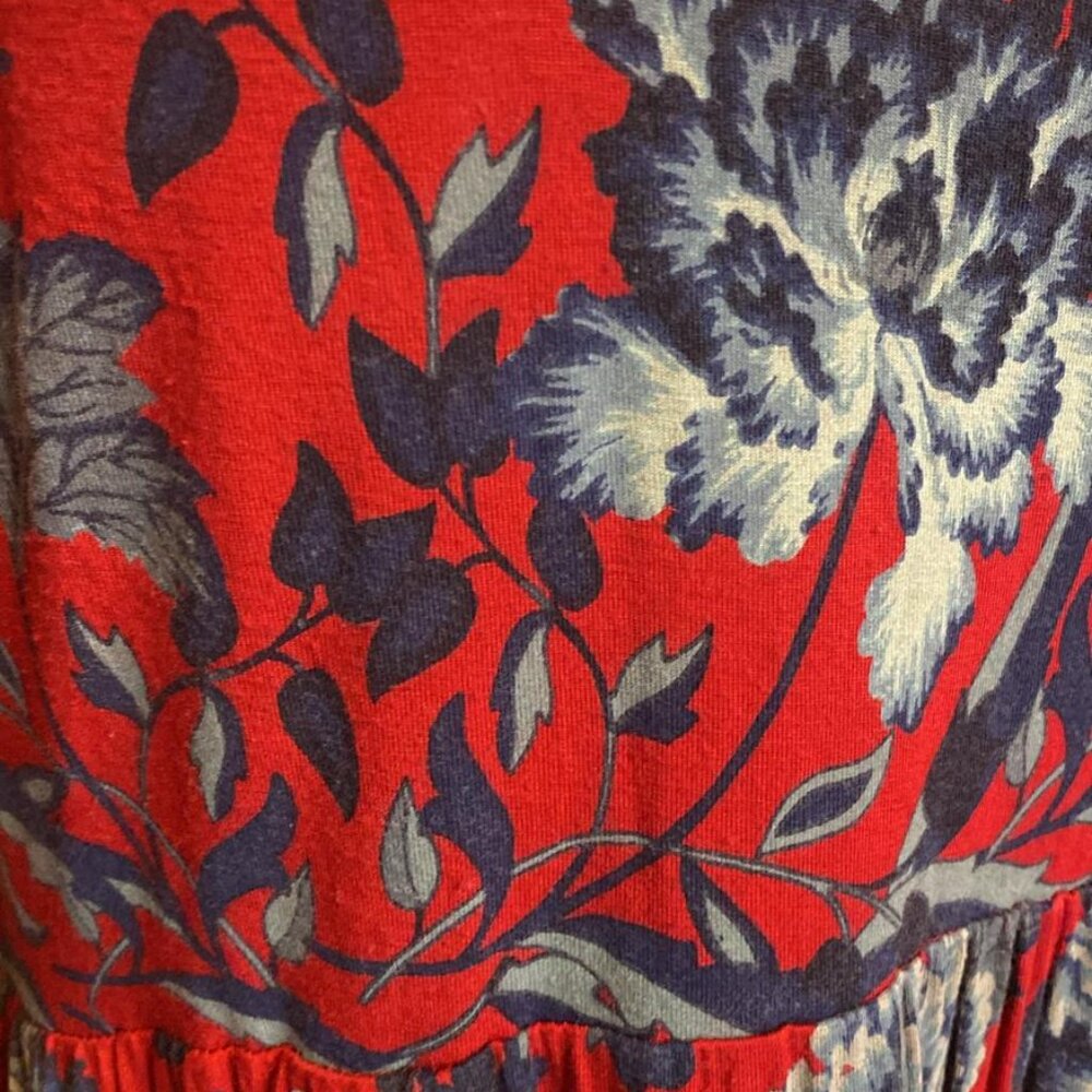 Free People MIDNIGHT GARDEN MAXI DRESS Red Floral Design - Picture 8 of 9